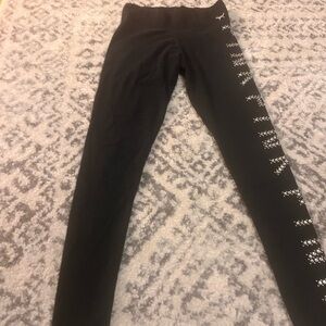 PINK Victoria's Secret Black Leggings with Silver Accents